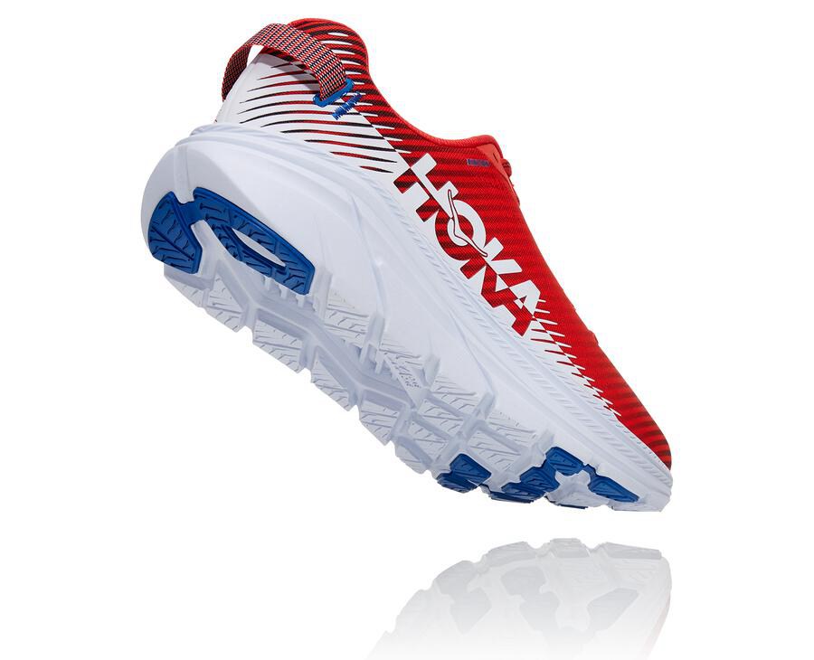 Hoka One One Mens Running Shoes - Rincon 2 - Red/White - IZRT30172